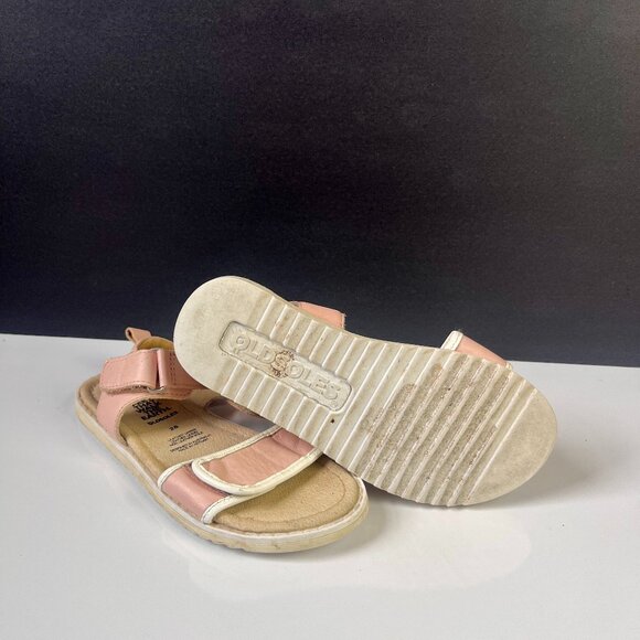 Old soles Pink leather velcro strap shoes - Picture 2 of 4